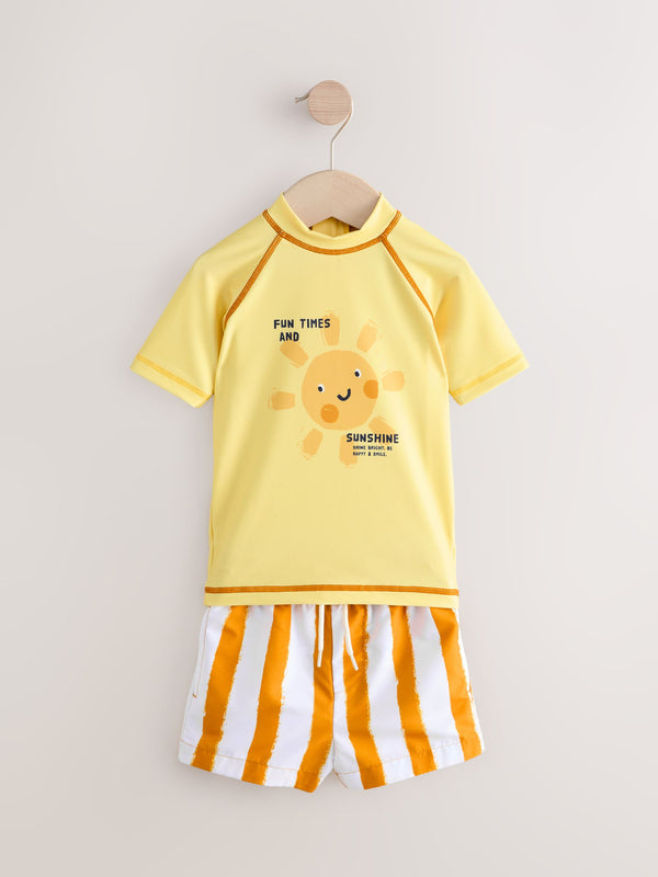 Yellow Sun Rash Vest and Shorts Set (3mths-7yrs)