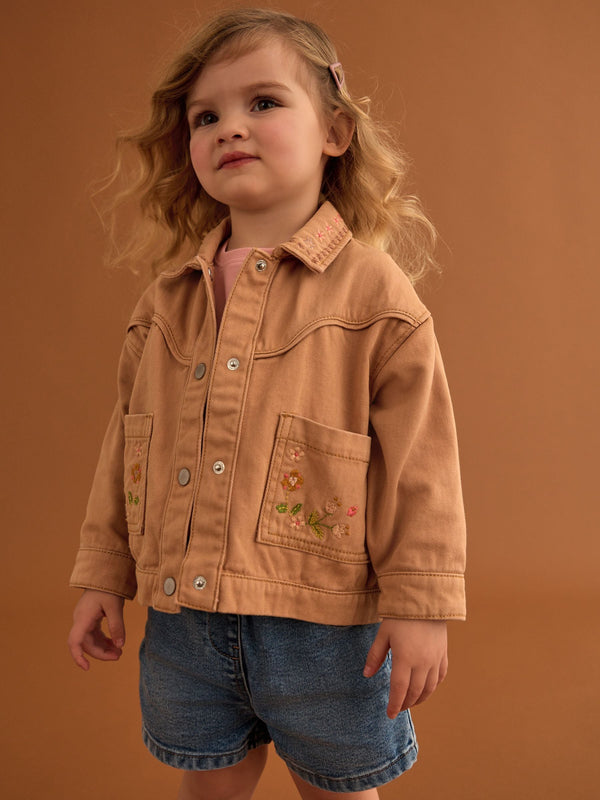 Sand Embroidered Shacket (3mths-7yrs)