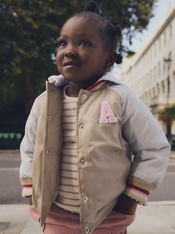 Neutral/Grey Shower Resistant Bomber Jacket (3mths-7yrs)