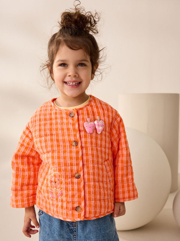 Orange Gingham Character Jacket (3mths-7yrs)