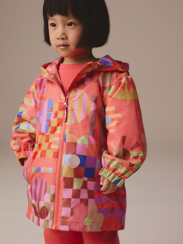 Coral Abstract Shower Resistant Cagoule Jacket (3mths-7yrs)