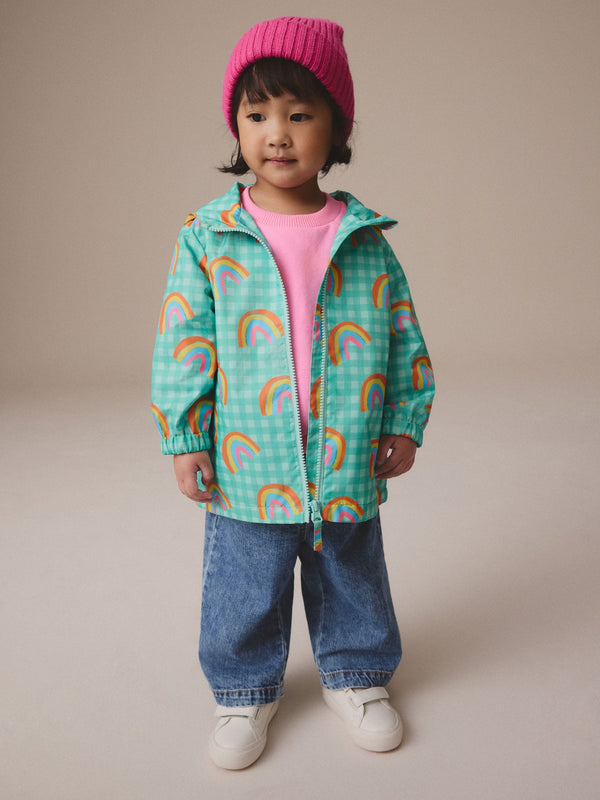 Green Rainbow Shower Resistant Cagoule Jacket (3mths-7yrs)