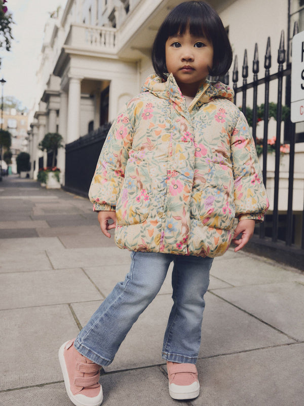 Multi Yellow Shower Resistant Printed Padded Coat (6mths-7yrs)