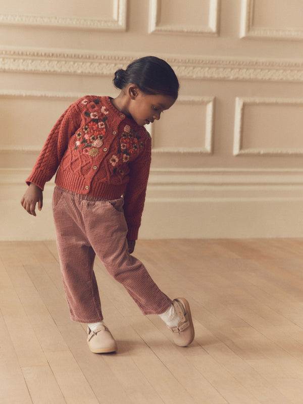 Rust Embroidered Cardigan (3mths-7yrs)