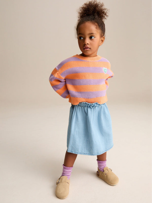 Orange 100% Cotton Jumper and Skirt Set (3mths-7yrs)