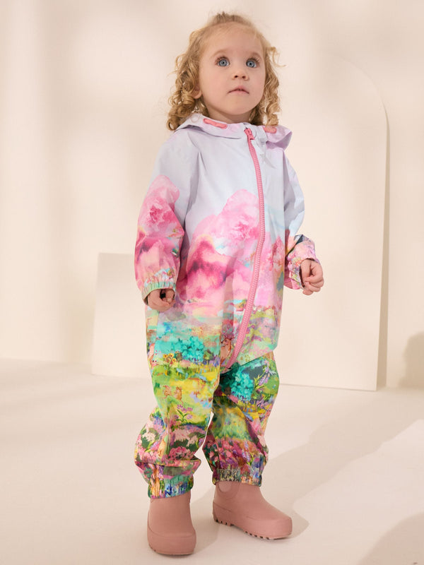 Pink Scene Waterproof Hooded Puddlesuit (3mths-7yrs)