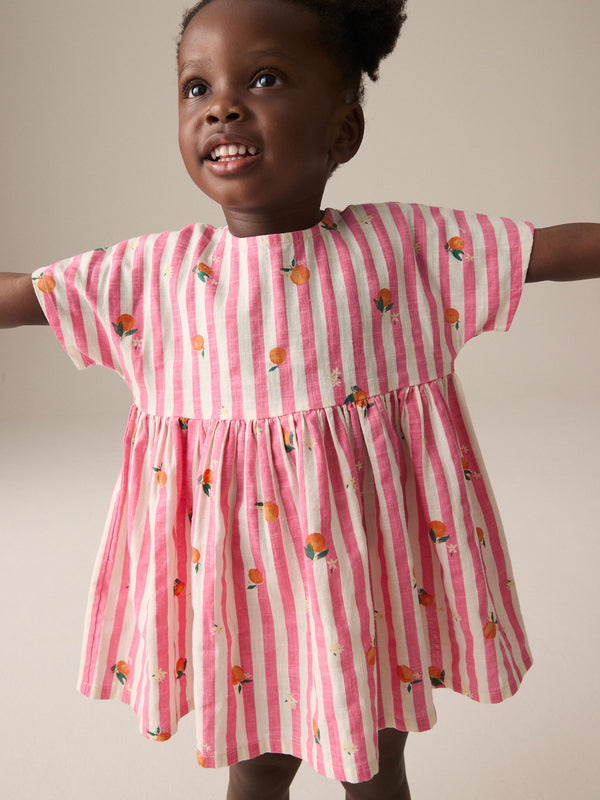Pink Stripe Boxy Summer Dress (3mths-8yrs)