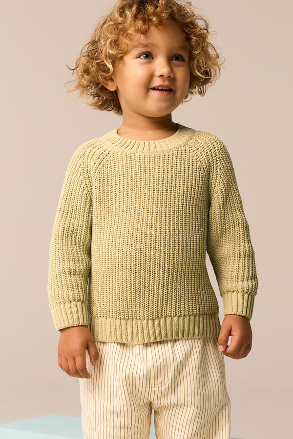 Green Knitted Crew Neck Jumper (3mths-7yrs)