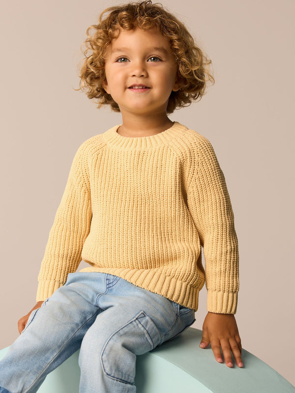 Yellow Knitted Crew Neck Jumper (3mths-7yrs)