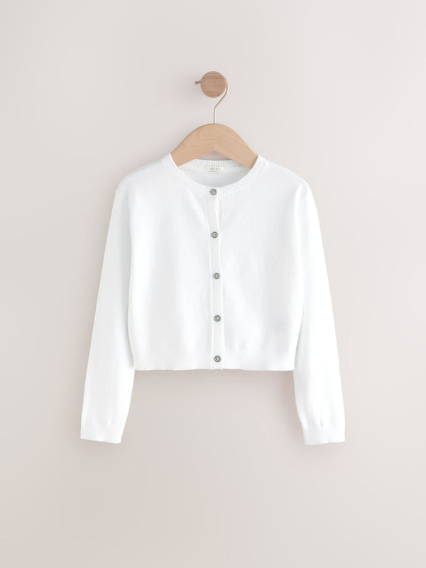 White Button Up Cardigan 3yrs-16yrs (3mths-16yrs)
