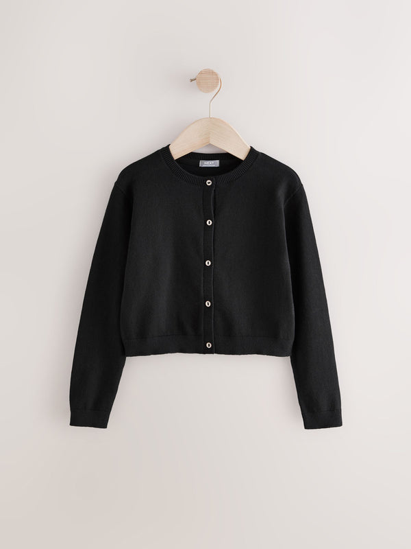 Black Button Up Cardigan 3yrs-16yrs (3mths-16yrs)