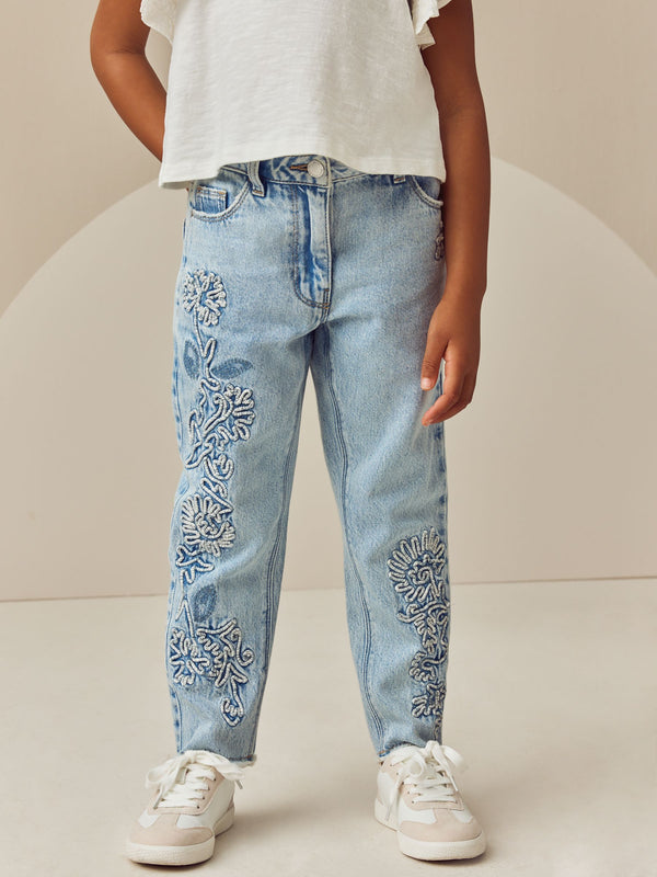 Light Blue Mom Cornelli 100% Cotton Jeans (3-16yrs)