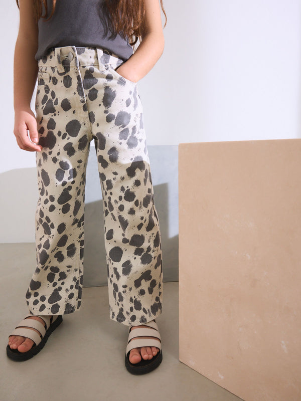 Dalmation Print Wide Leg Jeans (3-16yrs)