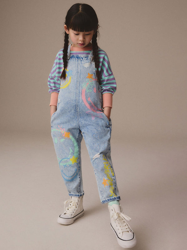 Denim SmileyWorld® 100% Cotton Dungarees (3-16yrs)