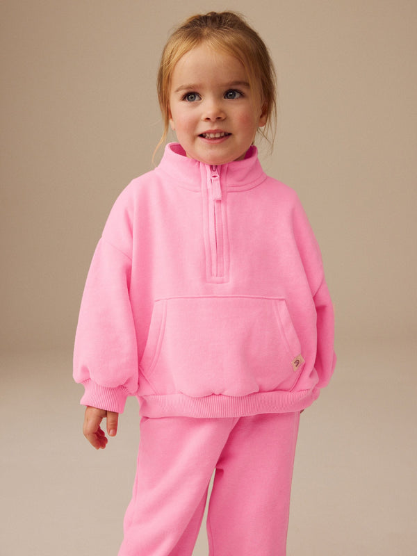 Bright Pink Half Zip Sweatshirt (3mths-7yrs)