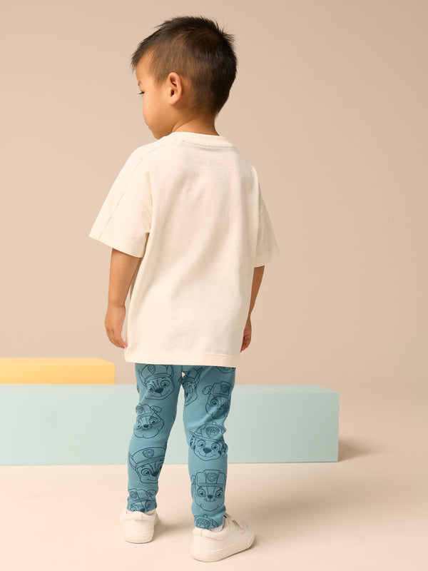 Blue/Neutral Paw Patrol Short Sleeve 100% Cotton T-Shirts and Leggings Set (3mths-8yrs)