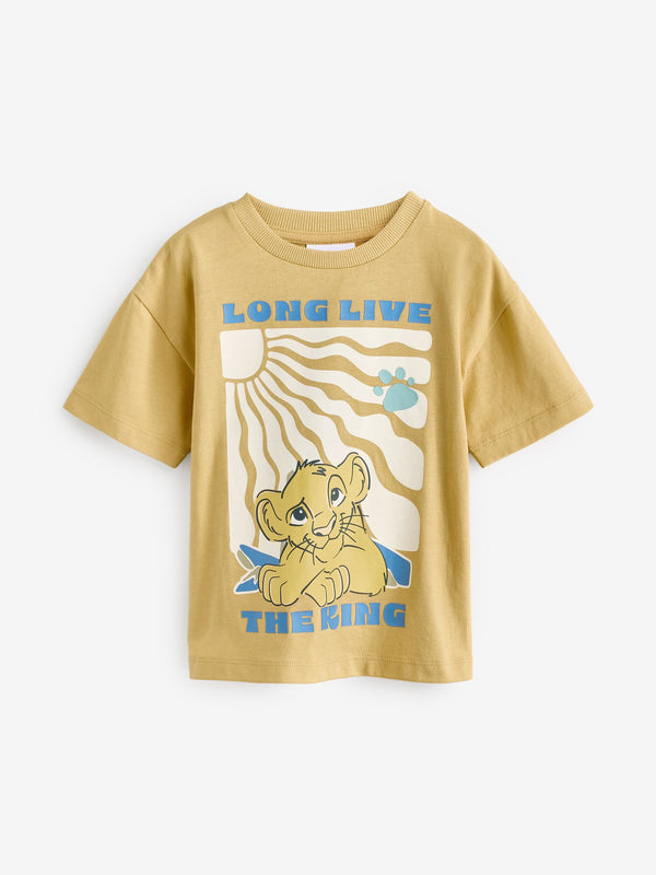 Sand Simba Lion King Short Sleeve 100% Cotton T-Shirt (6mths-8yrs)