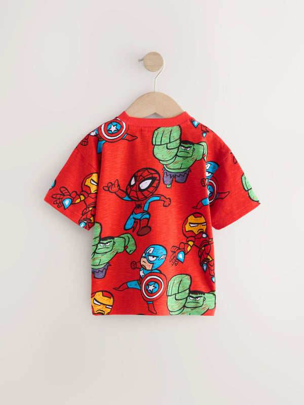 Red Marvel Short Sleeve 100% Cotton T-Shirt (6mths-8yrs)