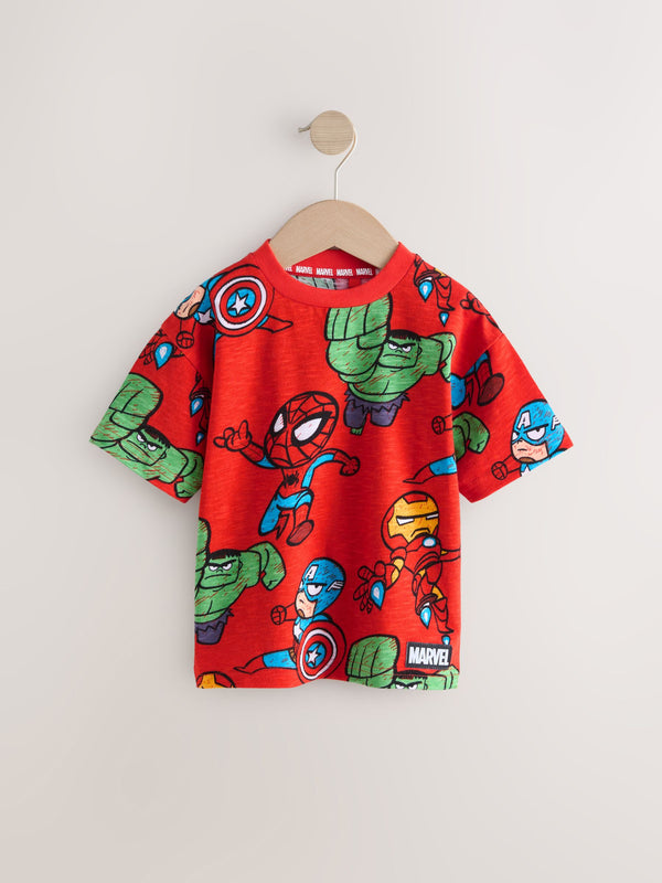 Red Marvel Short Sleeve 100% Cotton T-Shirt (6mths-8yrs)
