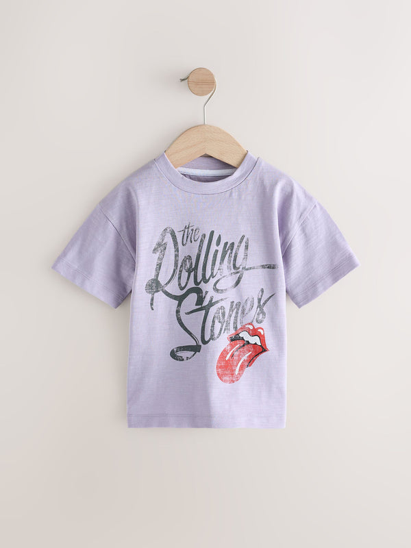 Lilac Rolling Stones Band Graphic Short Sleeve T-Shirt (3mths-8yrs)