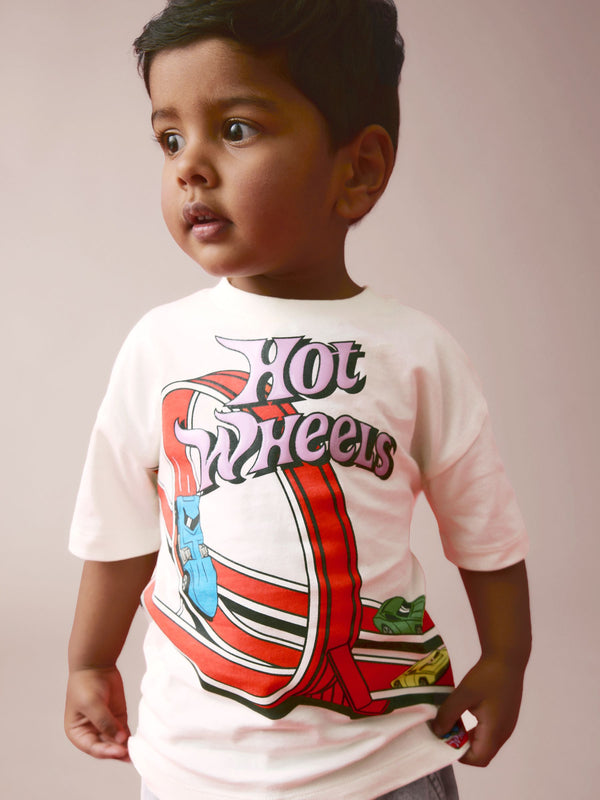 Ecru Hot Wheels Short Sleeve T-Shirt (3mths-8yrs)