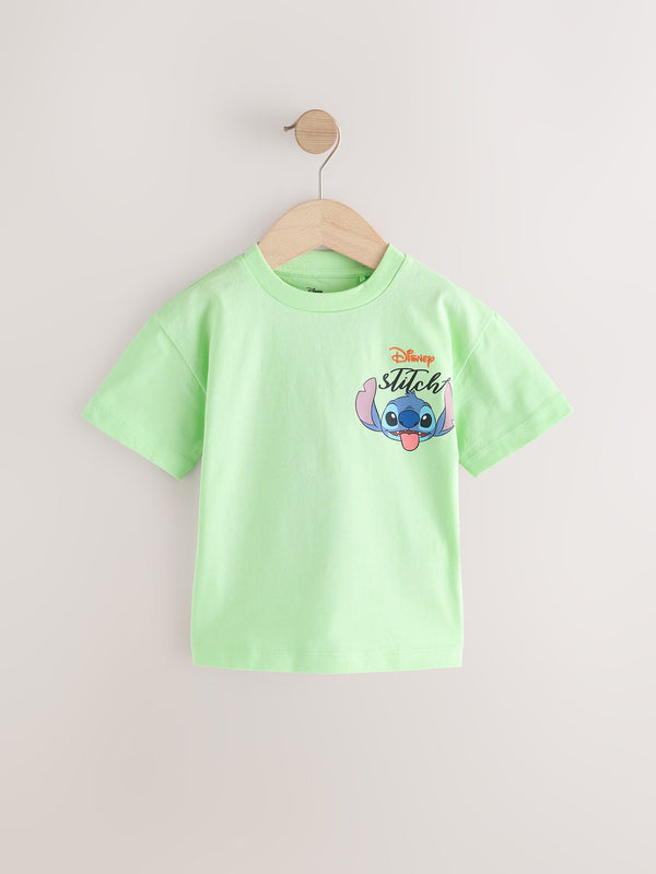 Green Lilo & Stitch Short Sleeve 100% Cotton T-Shirt (3mths-8yrs)