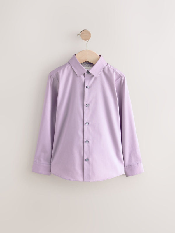Lilac Purple Long Sleeves Smart Trimmed Shirt (3-16yrs)