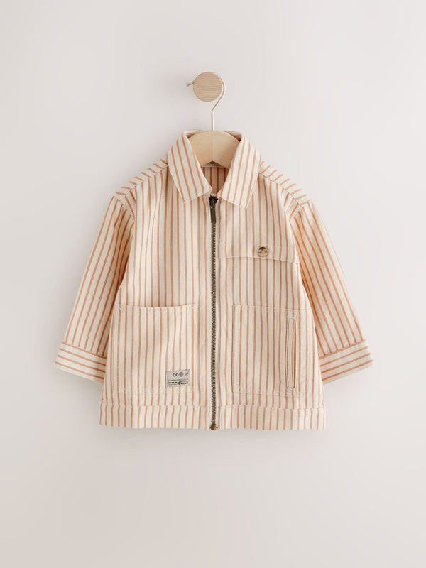 Rust Brown Stripe Zip Through Hoodie (3mths-7yrs)