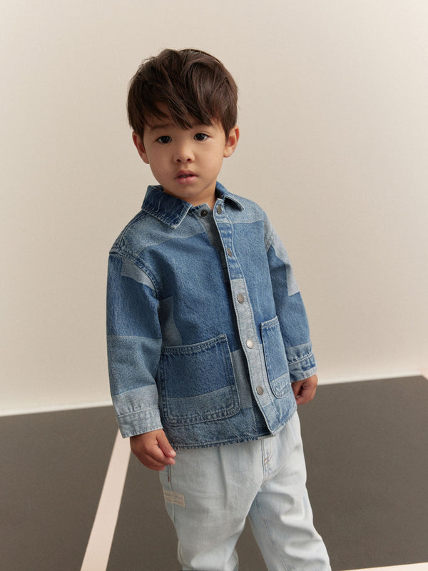 Blue Denim Overshirt Denim Patchwork Shirt (3mths-7yrs)