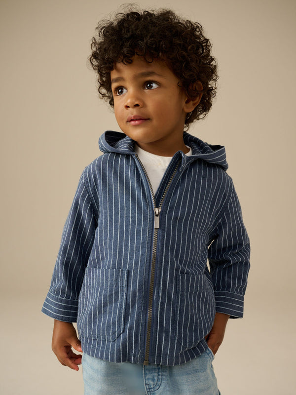 Blue Stripe Zip Through Hoodie (3mths-7yrs)