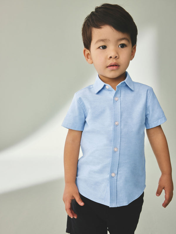 Blue Short Sleeve Oxford School Shirt (3mths-7yrs)