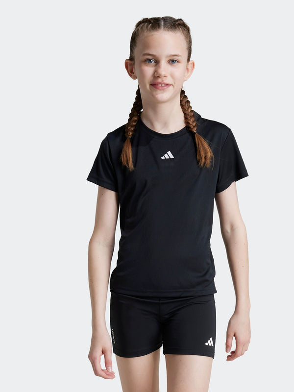 adidas Black Regular Fit Essentials Logo Kids Training T-Shirt