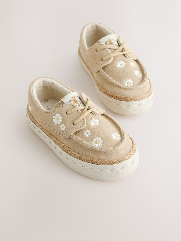 Neutral Floral Boat Shoes