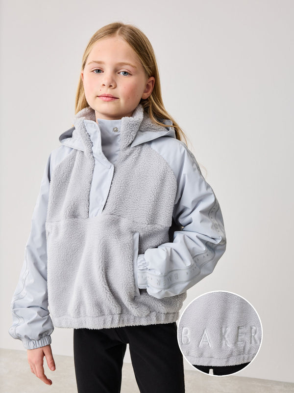 Baker by Ted Baker Grey Borg Fleece Panel Jacket