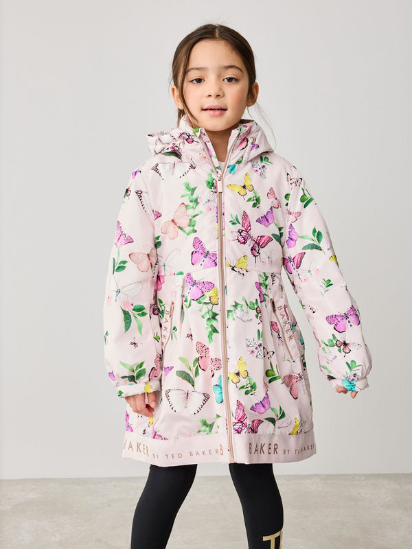 Baker by Ted Baker Pink Shower Resistant Floral Printed Rain Trench