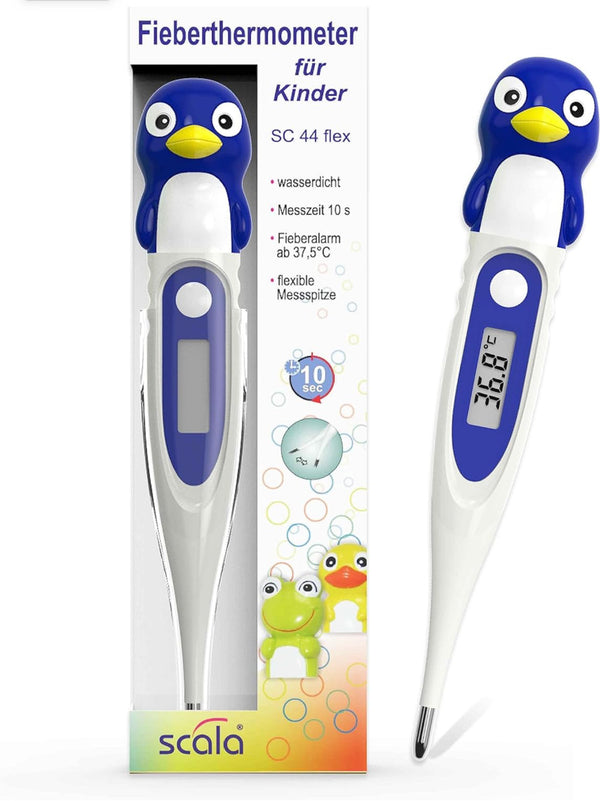 scala SC 44 Flex Speed Digital Thermometer for Children and Babies Penguin White