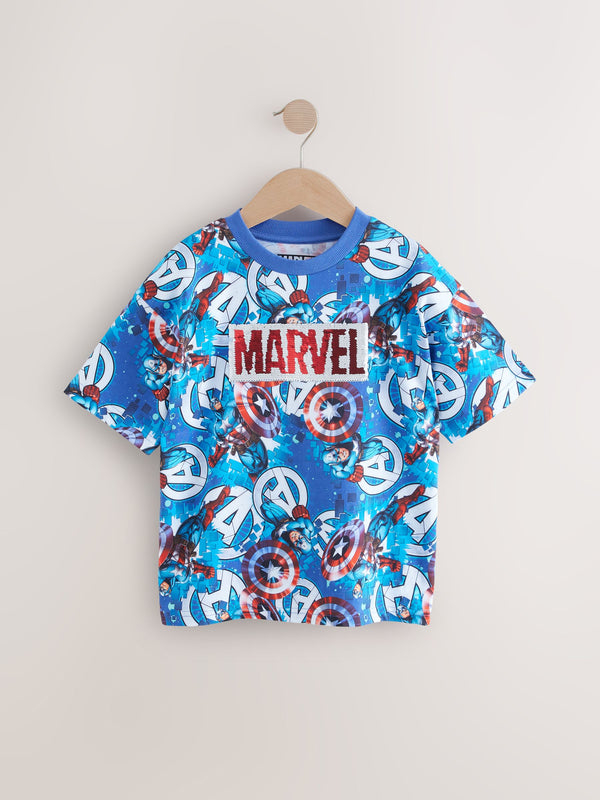 Blue Captain America T-Shirt (3-16yrs)
