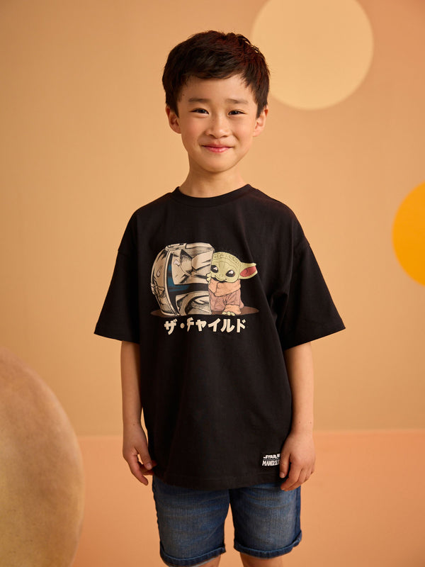 Black Mandalorian Short Sleeve T-Shirt (3-16yrs)