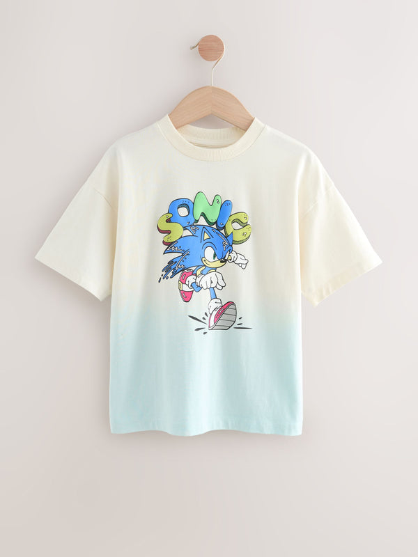 Cream/Blue Sonic T-Shirt (3-16yrs)