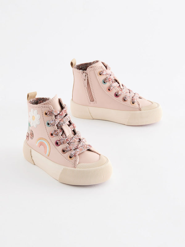 Neutral Character Applique Chunky High Top Trainers