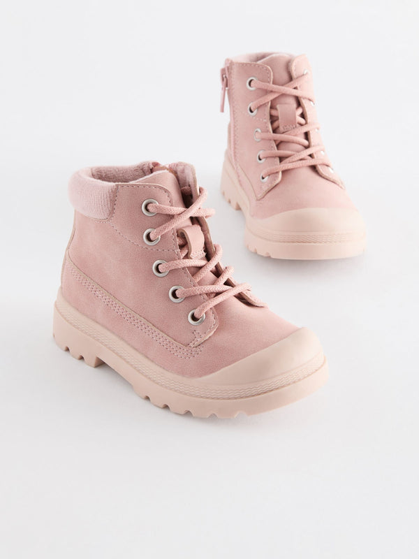 Pink Print Chunky Boots