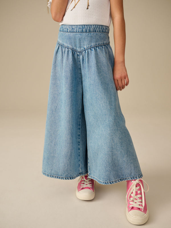 Mid Blue Denim Culotte Trousers (3-16yrs)