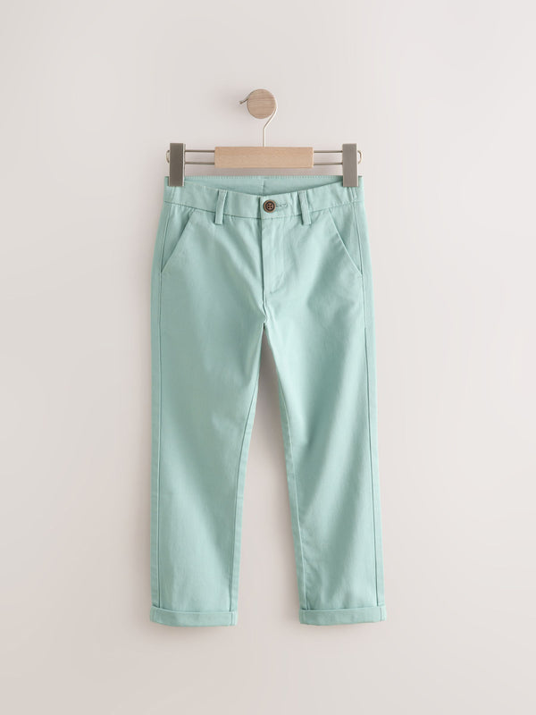 Light Mineral Green Regular Fit Stretch Chino Trousers (3-16yrs)