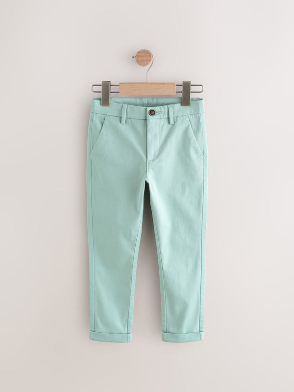 Green Skinny Fit Stretch Chino Trousers (3-16yrs)