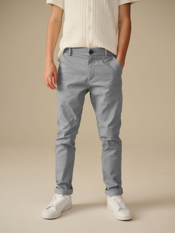 Grey Skinny Fit Stretch Chino Trousers (3-17yrs)