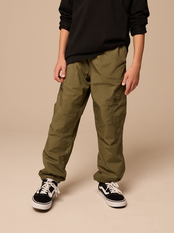 Khaki Green Lined Cargo Trousers (3-16yrs)