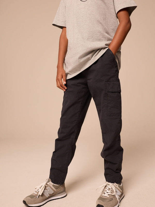 Black Tapered Leg Cargo Trousers (3-16yrs)