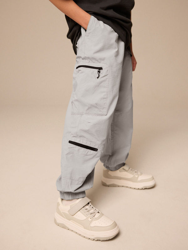 Grey Cargo Zip Pocket Trousers (3-16yrs)
