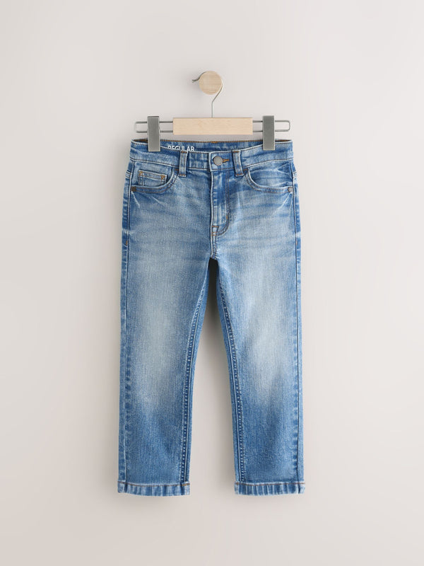 Mid Blue Regular Fit Stretch Jeans (3-17yrs)