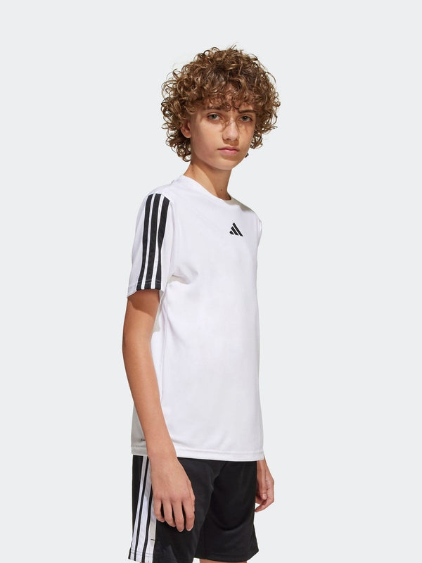 adidas White Train Essentials 3-Stripes Kids T-Shirt